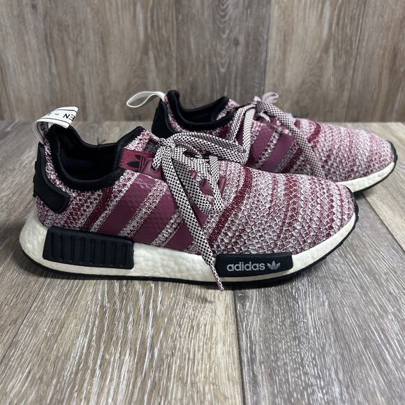 Adidas R1 Primeknit Boost Burgundy Mens US Size 8.5 Running Sneaker Shoes - Picture 1 of 11